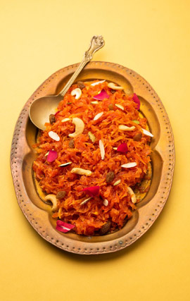 Gajar halwa, a sweet carrot dessert